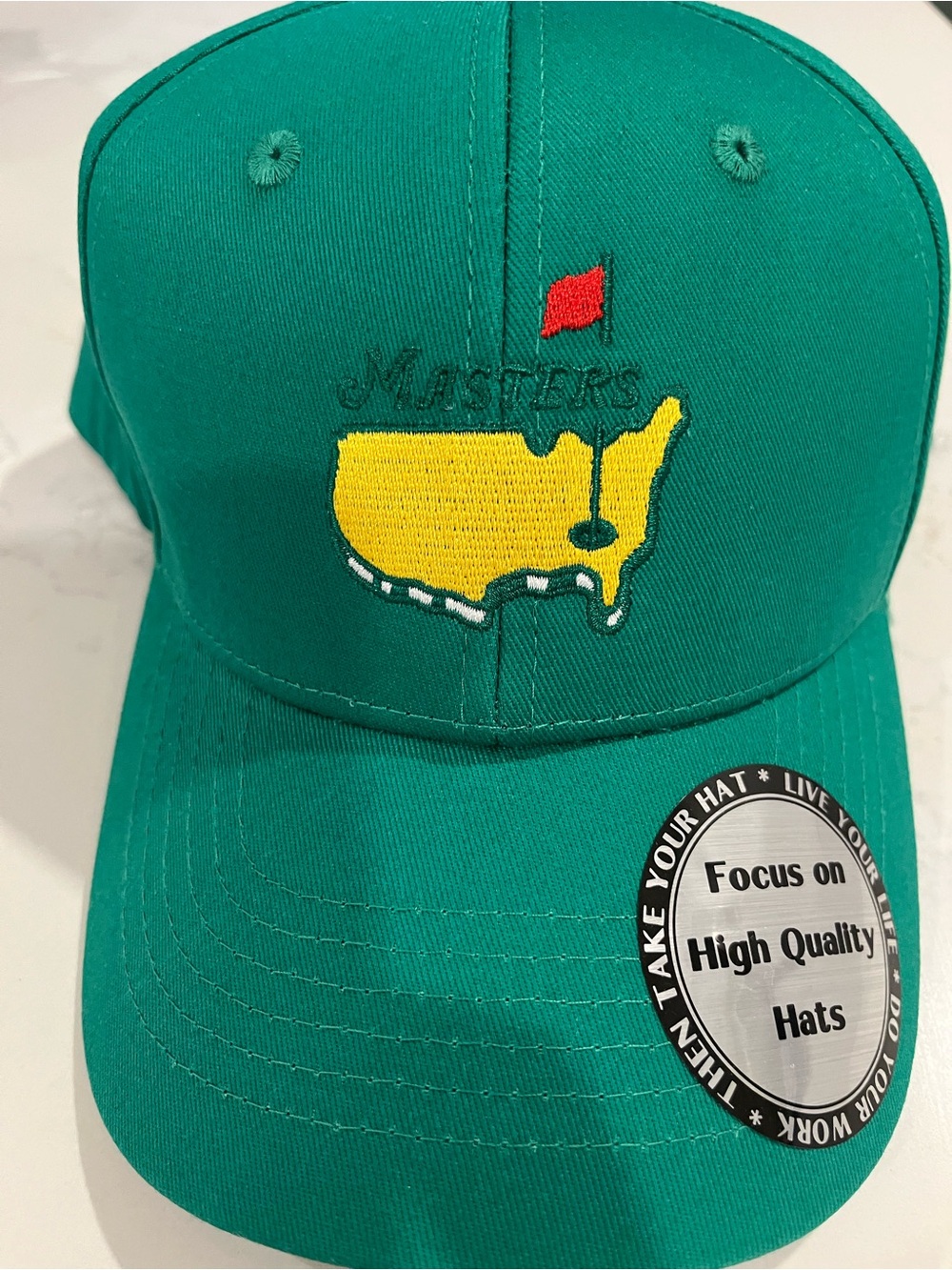 Masters Green Hat with Yellow & Red Embroidery ⛳️ NWT